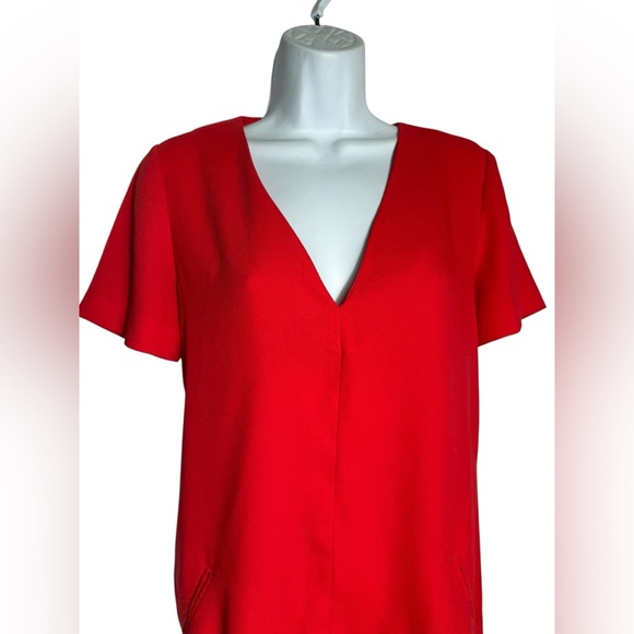 Banana Republic Dress Size 6 Bright Red‎ Glow Curved Hem Shift Dress ❤️❤️ - Picture 3 of 7